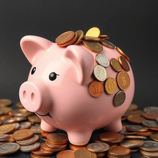 A piggy bank overflowing with coins, symbolizing savings and expense management.