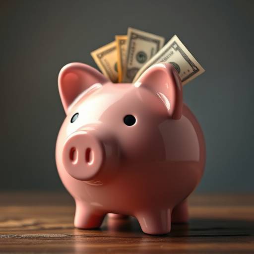 A piggy bank with money going into it, illustrating the concept of saving for an emergency fund.